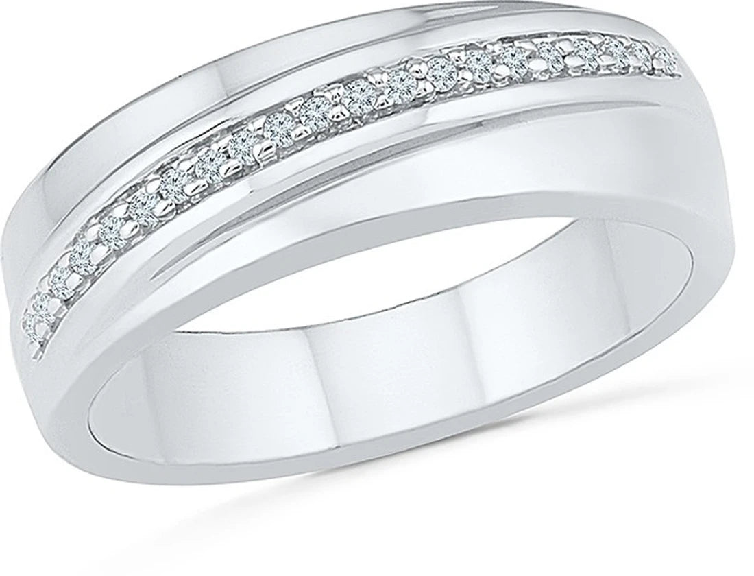 Radiant Bay Modish White Gold Diamond 14 K Ring