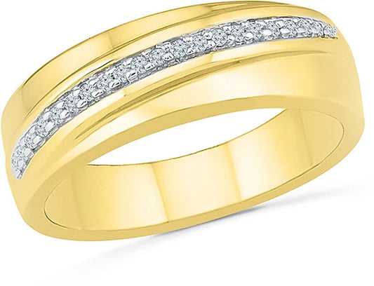 Radiant Bay Modish Yellow Gold Diamond 14 K Ring