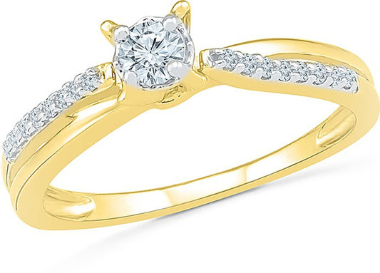 Radiant Bay Sublime Stunner Yellow Gold Diamond 14 K Ring