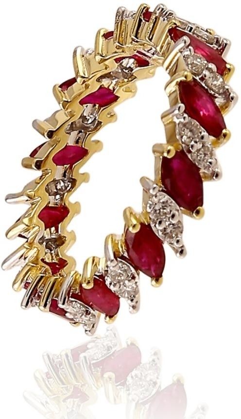 Ratnam Gold Ruby, Diamond 14 K Ring