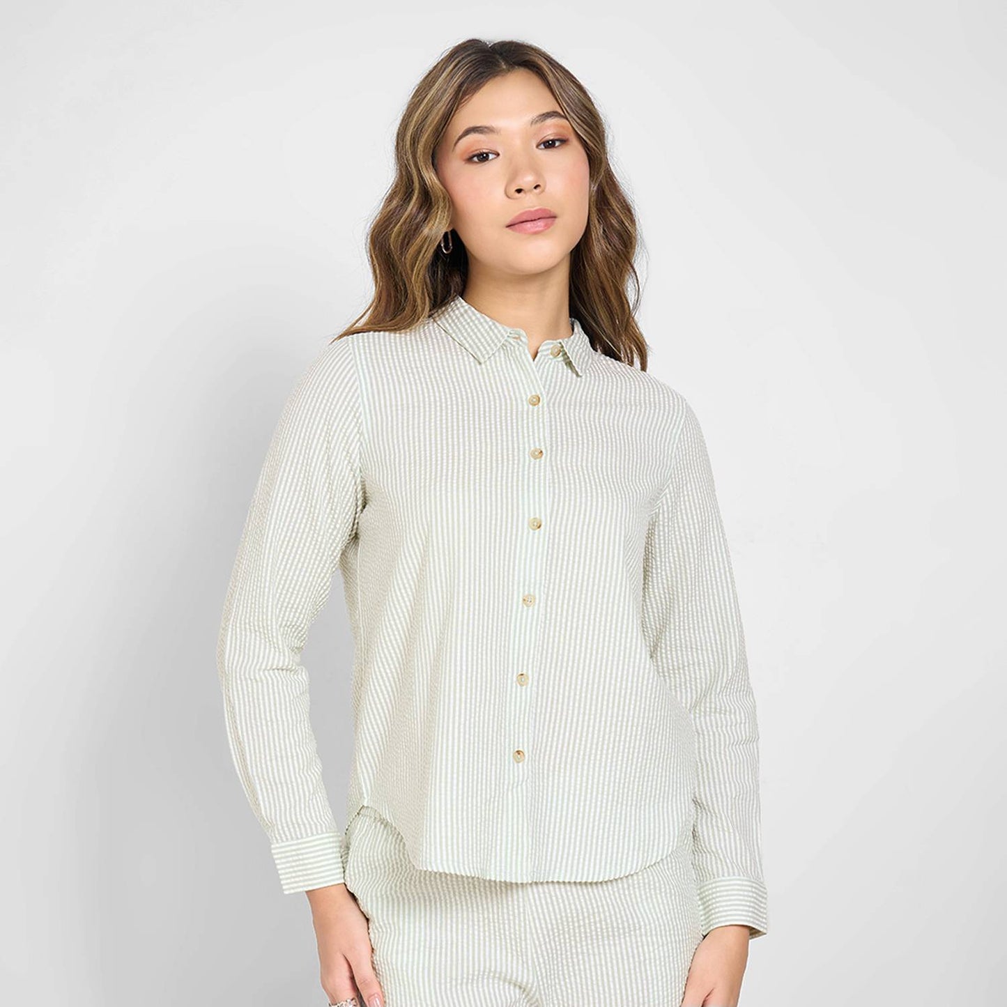 Women Boxy Fit Striped Casual Shirt