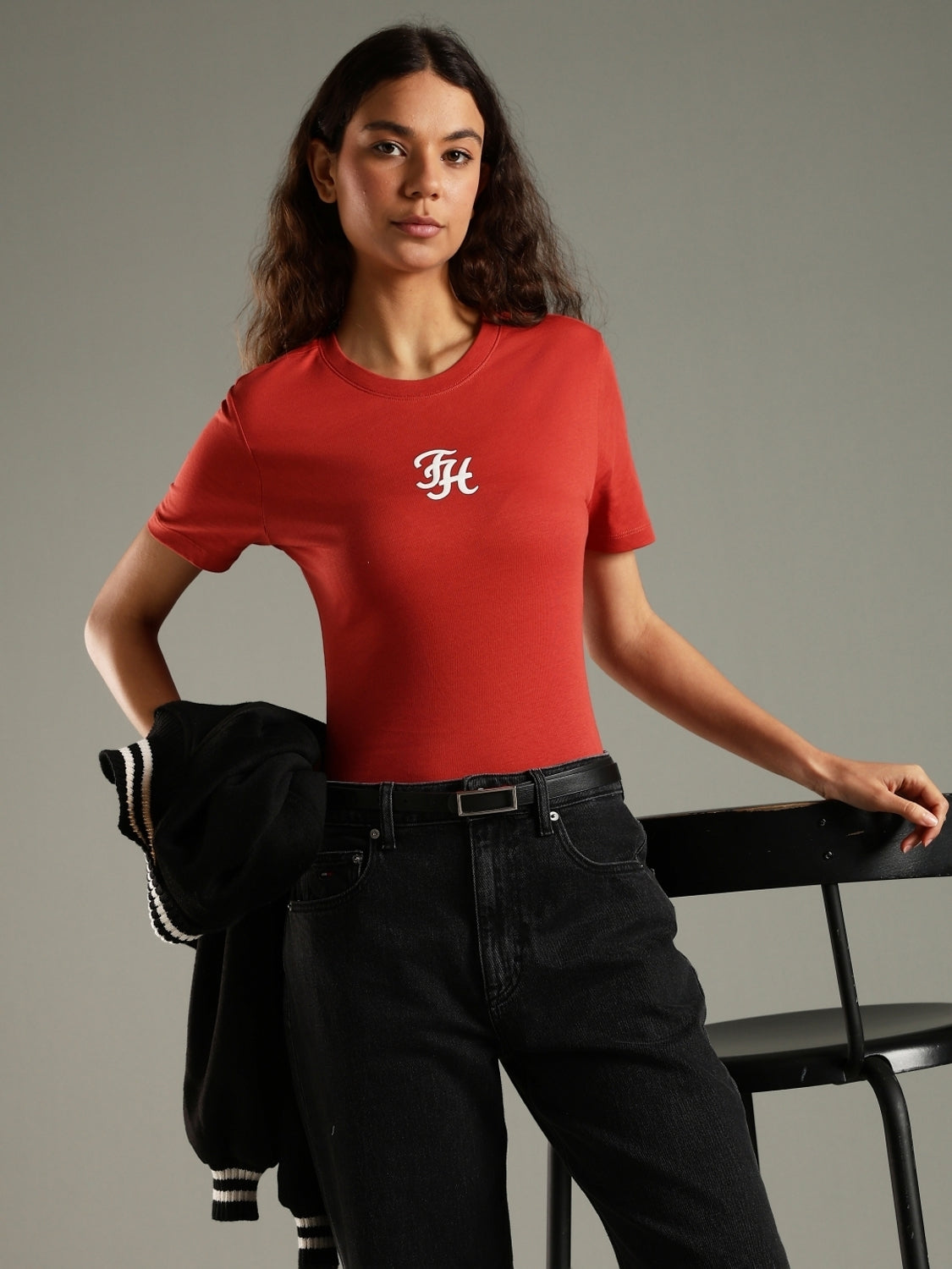 Women Graphic Print Crew Neck Pure Cotton Red T-Shirt