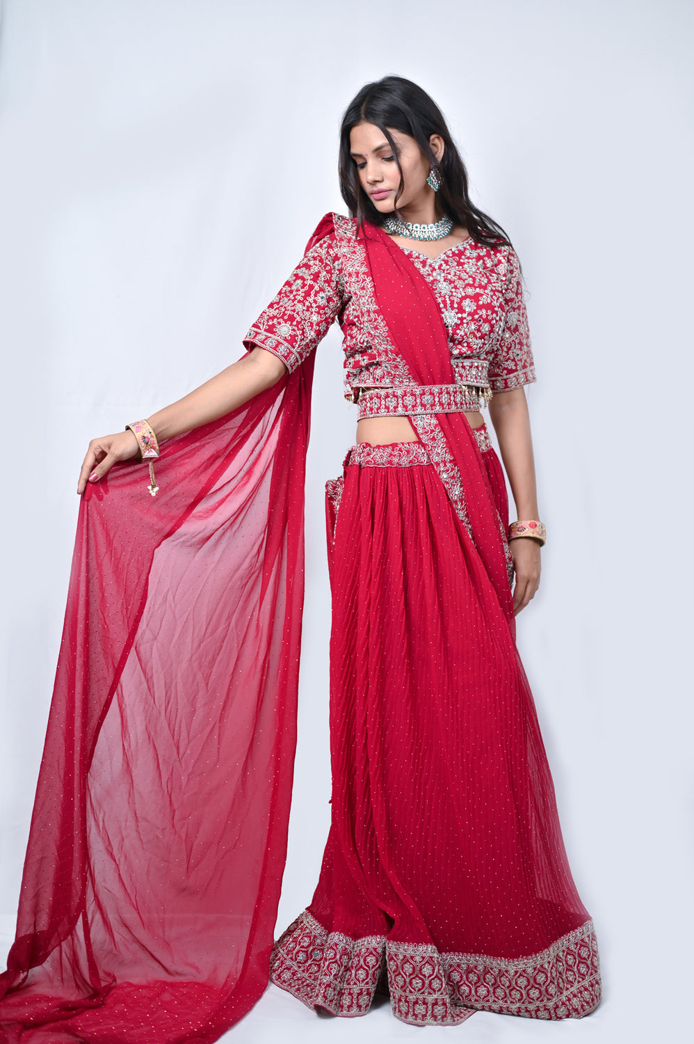 Women Ethnic Dress Red Maxi/Full Length Dress