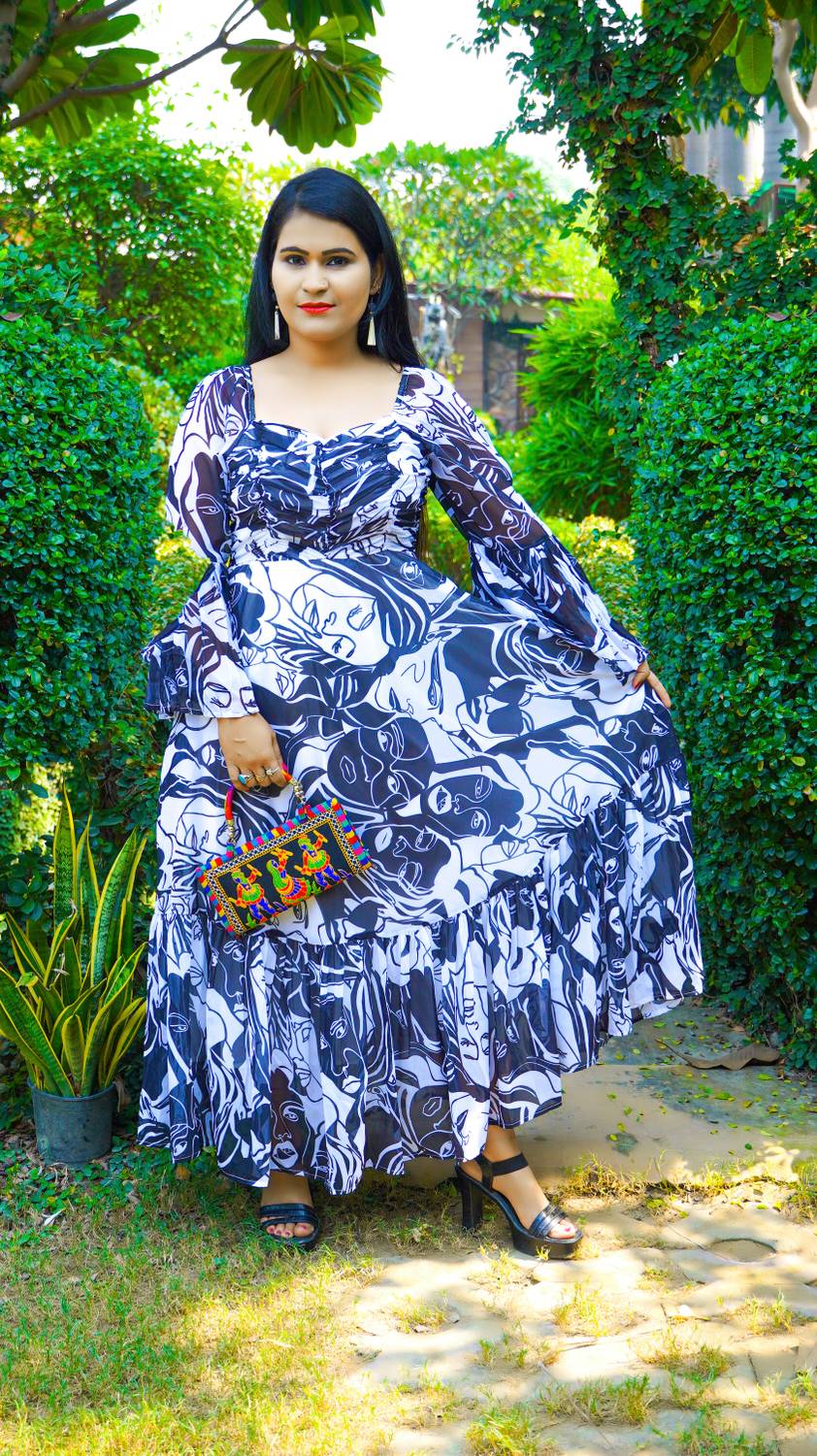 Women Maxi Blue Full Length Dress