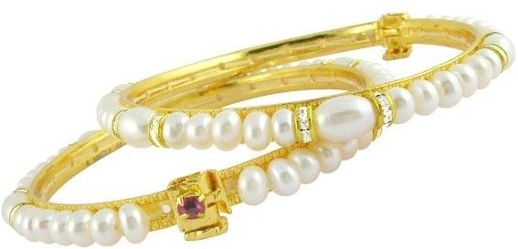 SJPearls Alloy Pearl Bracelet Set