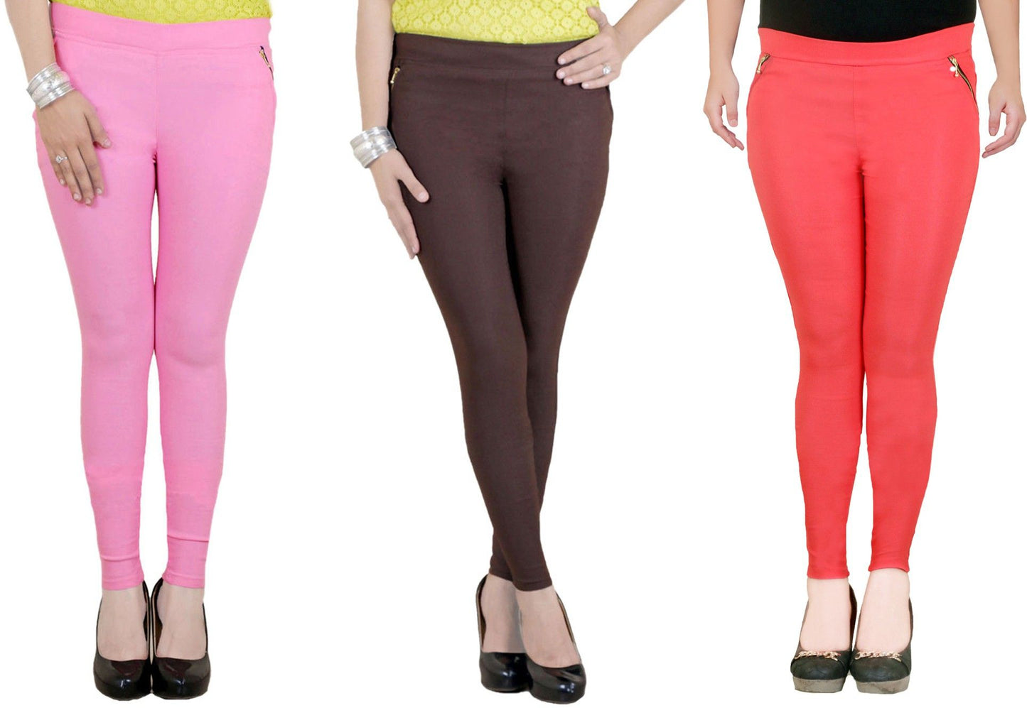 Zrestha Women's Brown, Pink, Orange Leggings