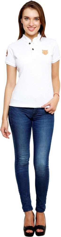 99Hunts Solid Women's Fashion Neck T-Shirt