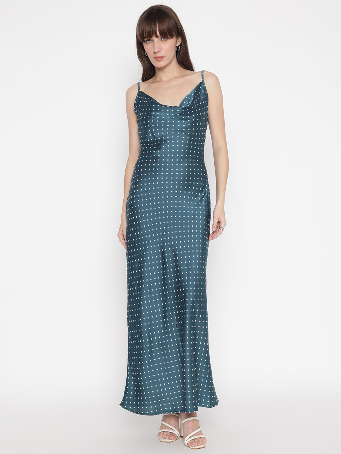 Women A-line Blue Maxi/Full Length Dress