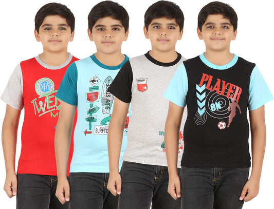 Zippy Printed Boy's Round Neck Multicolor T-Shirt