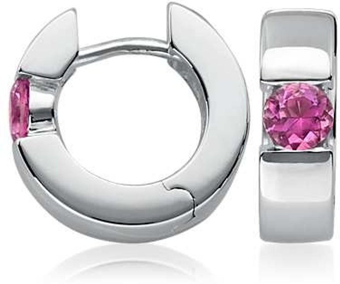 Ziveg Platinum Swarovski Crystal Sterling Silver Hoop Earring