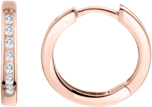 Ziveg Spring Sparkle Platinum Swarovski Crystal Sterling Silver Hoop Earring