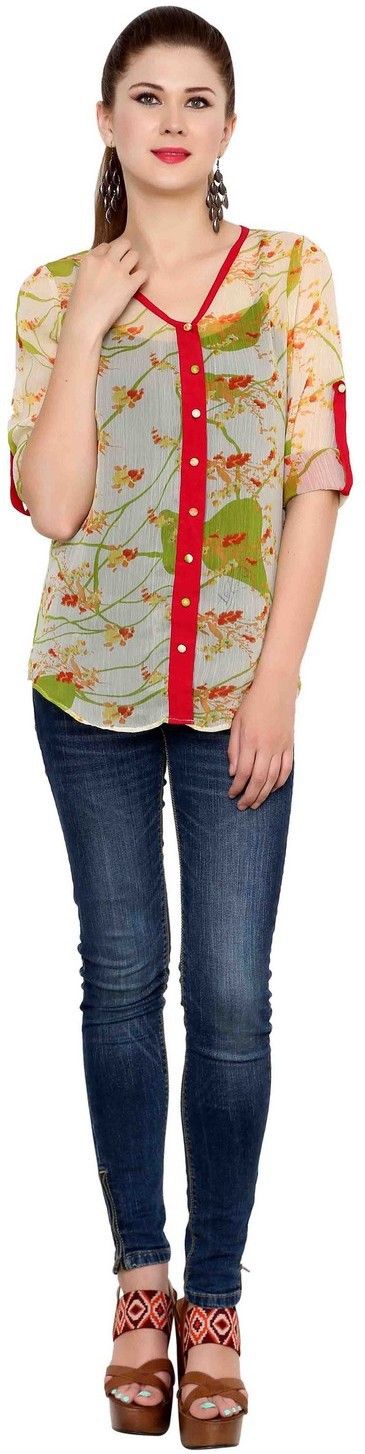 Zotw Women's Floral Print Casual Shirt